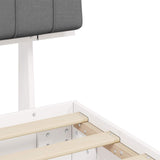 Letto con Testiera Rivestita Grigio chiaro 75 x 190 cm