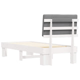 Letto con Testiera Rivestita Grigio chiaro 75 x 190 cm