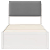 Letto con Testiera Rivestita Grigio chiaro 90 x 200 cm