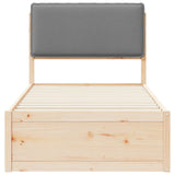 Letto con Testiera Rivestita Grigio chiaro 90 x 190 cm