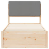 Letto con Testiera Rivestita Grigio chiaro 100 x 200 cm