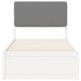 Letto con Testiera Rivestita Grigio chiaro 90 x 190 cm