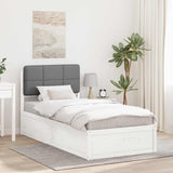 Letto con Testiera Rivestita Grigio chiaro 100 x 200 cm