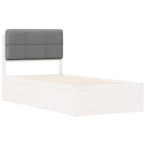 Letto con Testiera Rivestita Grigio chiaro 100 x 200 cm