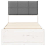 Letto con Testiera Rivestita Grigio chiaro 100 x 200 cm