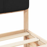 Letto con Testiera Rivestita Nero 90 x 200 cm Pino massello