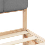 Letto con Testiera Rivestita Grigio chiaro 80 x 200 cm