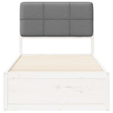 Letto con Testiera Rivestita Grigio chiaro 80 x 200 cm