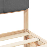 Letto con Testiera Rivestita Grigio scuro 90 x 190 cm