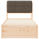 Letto con Testiera Rivestita Talpa 75 x 190 cm Pino massello