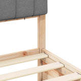 Letto con Testiera Rivestita Grigio chiaro 100 x 200 cm