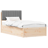 Letto con Testiera Rivestita Grigio chiaro 100 x 200 cm