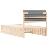 Letto con Testiera Rivestita Grigio chiaro 100 x 200 cm