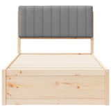 Letto con Testiera Rivestita Grigio chiaro 100 x 200 cm