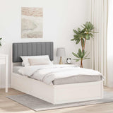 Letto con Testiera Rivestita Grigio chiaro 100 x 200 cm