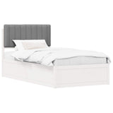 Letto con Testiera Rivestita Grigio chiaro 100 x 200 cm