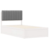 Letto con Testiera Rivestita Grigio chiaro 100 x 200 cm