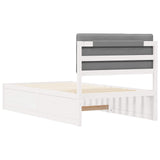 Letto con Testiera Rivestita Grigio chiaro 100 x 200 cm