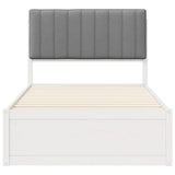 Letto con Testiera Rivestita Grigio chiaro 100 x 200 cm