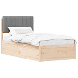 Letto con Testiera Rivestita Grigio chiaro 90 x 200 cm