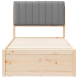 Letto con Testiera Rivestita Grigio chiaro 90 x 200 cm