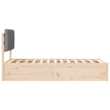 Letto con Testiera Rivestita Grigio chiaro 90 x 200 cm