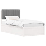 Letto con Testiera Rivestita Grigio chiaro 90 x 200 cm