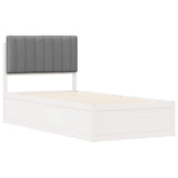 Letto con Testiera Rivestita Grigio chiaro 90 x 200 cm