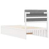 Letto con Testiera Rivestita Grigio chiaro 90 x 200 cm