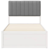 Letto con Testiera Rivestita Grigio chiaro 90 x 200 cm
