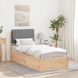 Letto con Testiera Rivestita Grigio chiaro 80 x 200 cm