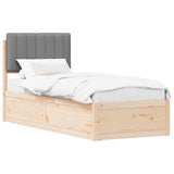 Letto con Testiera Rivestita Grigio chiaro 80 x 200 cm