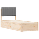 Letto con Testiera Rivestita Grigio chiaro 80 x 200 cm