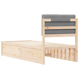 Letto con Testiera Rivestita Grigio chiaro 80 x 200 cm