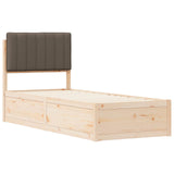 Letto con Testiera Rivestita Talpa 80 x 200 cm Pino massello