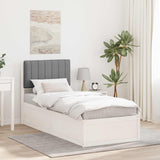 Letto con Testiera Rivestita Grigio chiaro 80 x 200 cm