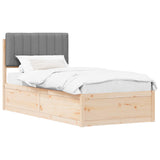 Letto con Testiera Rivestita Grigio chiaro 90 x 190 cm