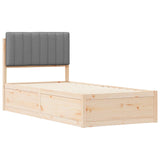 Letto con Testiera Rivestita Grigio chiaro 90 x 190 cm