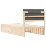 Letto con Testiera Rivestita Grigio scuro 90 x 190 cm