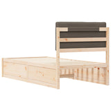 Letto con Testiera Rivestita Talpa 90 x 190 cm Pino massello