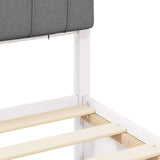 Letto con Testiera Rivestita Grigio chiaro 90 x 190 cm