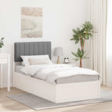 Letto con Testiera Rivestita Grigio chiaro 90 x 190 cm