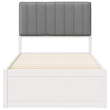 Letto con Testiera Rivestita Grigio chiaro 90 x 190 cm