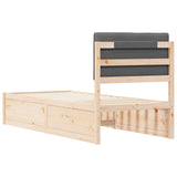 Letto con Testiera Rivestita Grigio scuro 75 x 190 cm