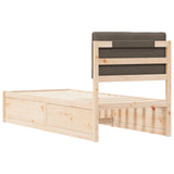Letto con Testiera Rivestita Talpa 75 x 190 cm Pino massello
