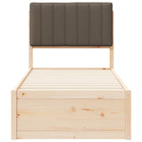Letto con Testiera Rivestita Talpa 75 x 190 cm Pino massello