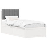 Letto con Testiera Rivestita Grigio chiaro 75 x 190 cm