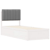 Letto con Testiera Rivestita Grigio chiaro 75 x 190 cm