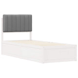 Letto con Testiera Rivestita Grigio chiaro 75 x 190 cm