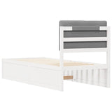 Letto con Testiera Rivestita Grigio chiaro 75 x 190 cm